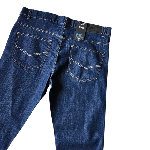 Men’s Skinny Fit Stretch Jeans 36x33 Dark Blue - Picture 6 of 9